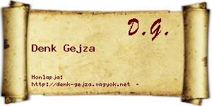Denk Gejza névjegykártya